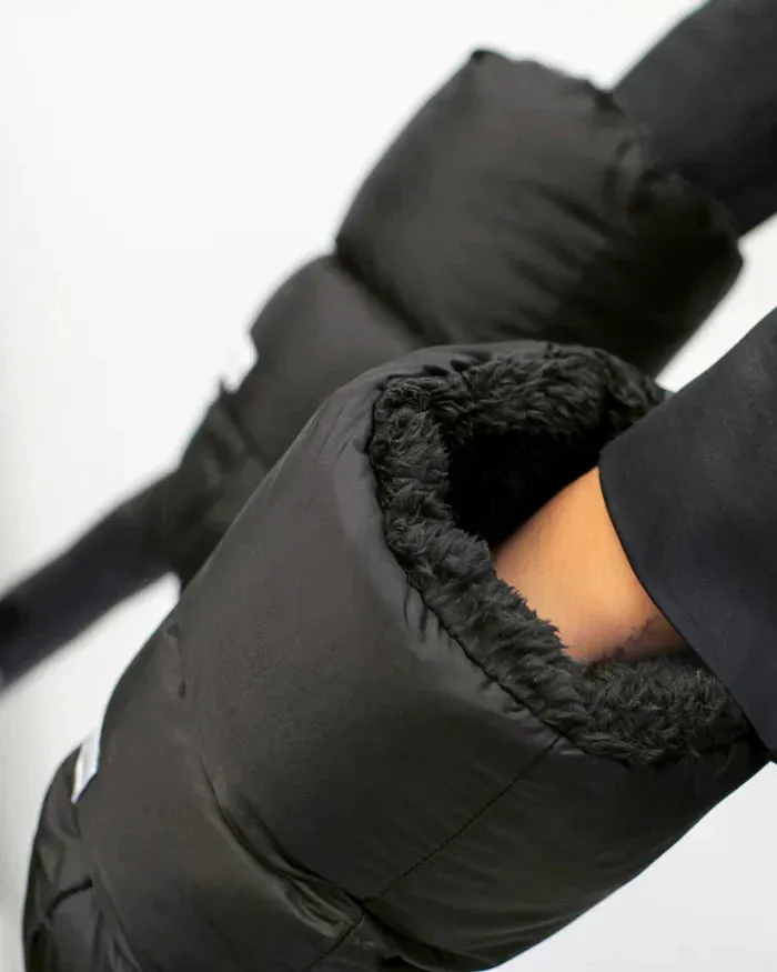7AM Black Plush Warmmuffs