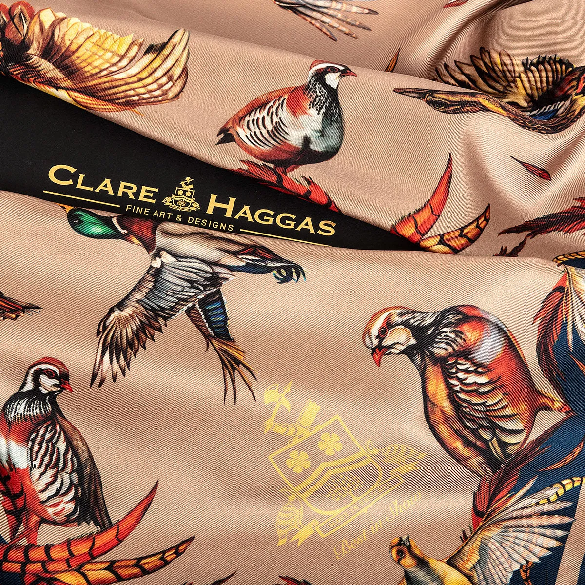 Best In Show Toffee & Navy Classic Silk Scarf