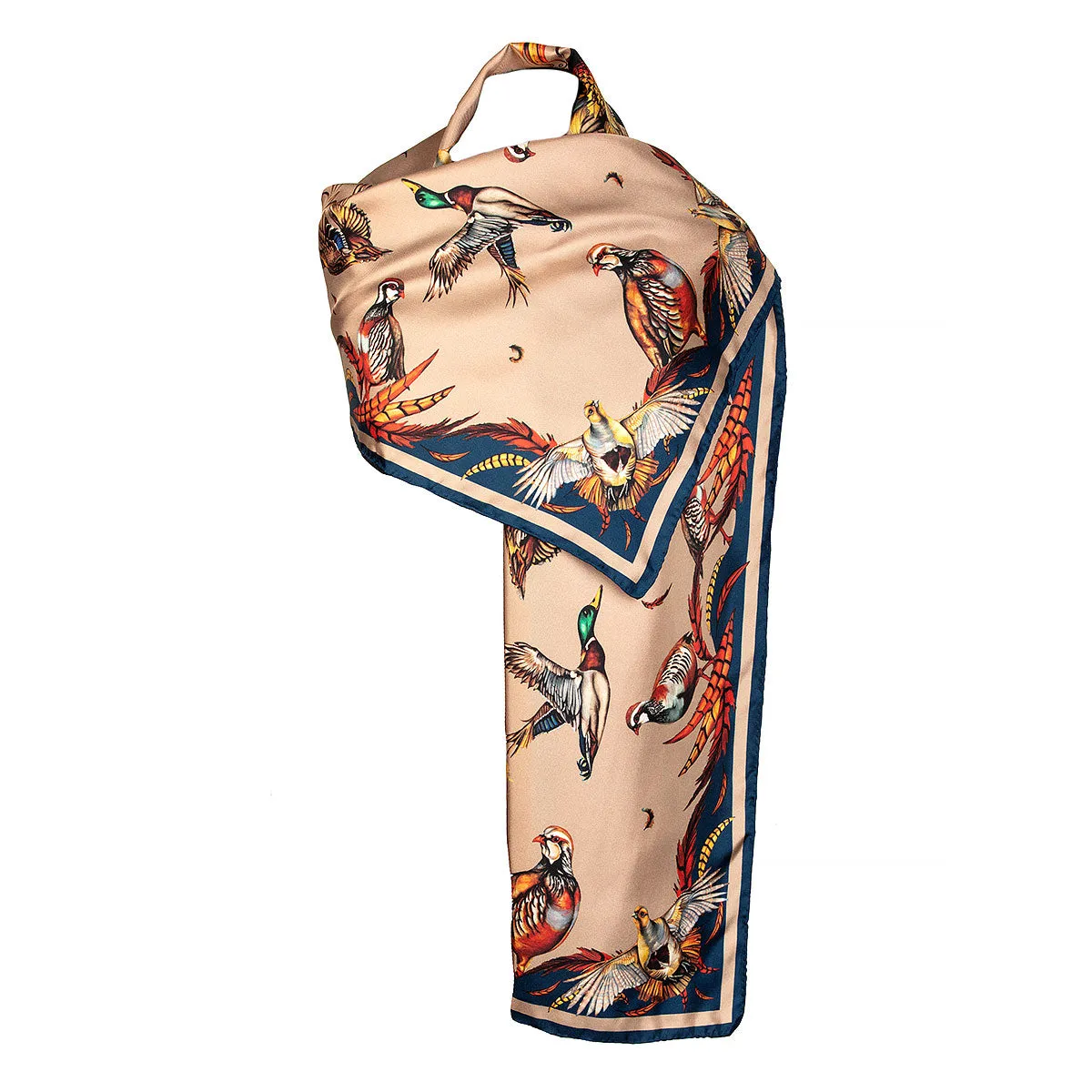 Best In Show Toffee & Navy Classic Silk Scarf
