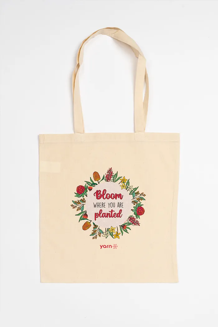 Caitlin Trindall Long Handle Natural Cotton Tote Bag Bundle (4 Pack)
