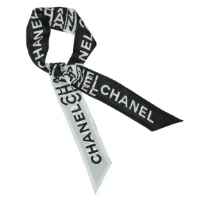 Chanel Bicolor Logo Scarf Twilly