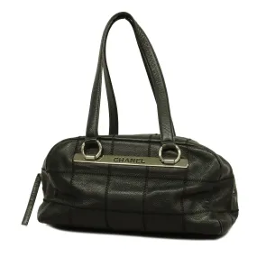 Chanel Chocolate Bar Shoulder Bag Women's Caviar Leather Shoulder Bag Black