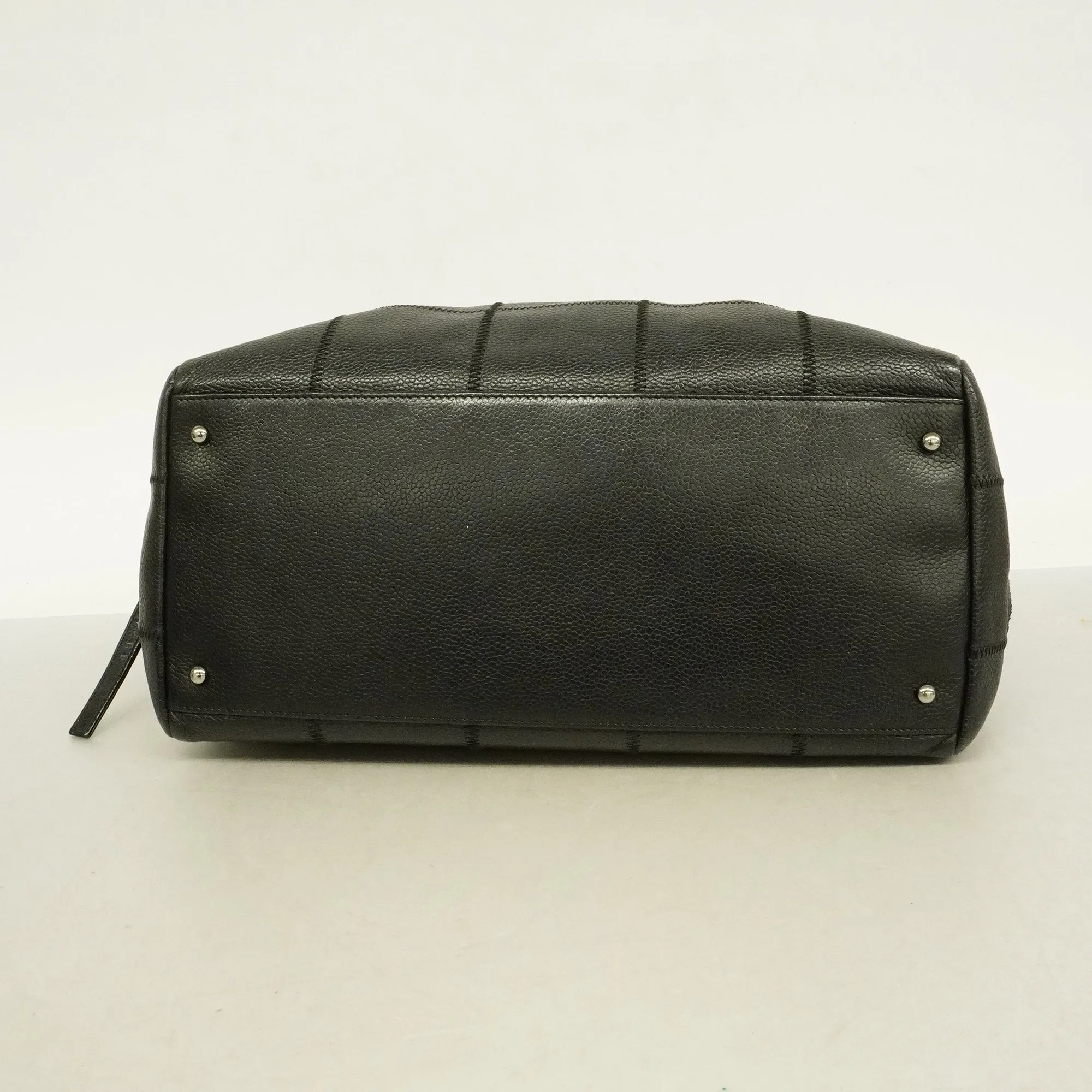 Chanel Chocolate Bar Shoulder Bag Women's Caviar Leather Shoulder Bag Black