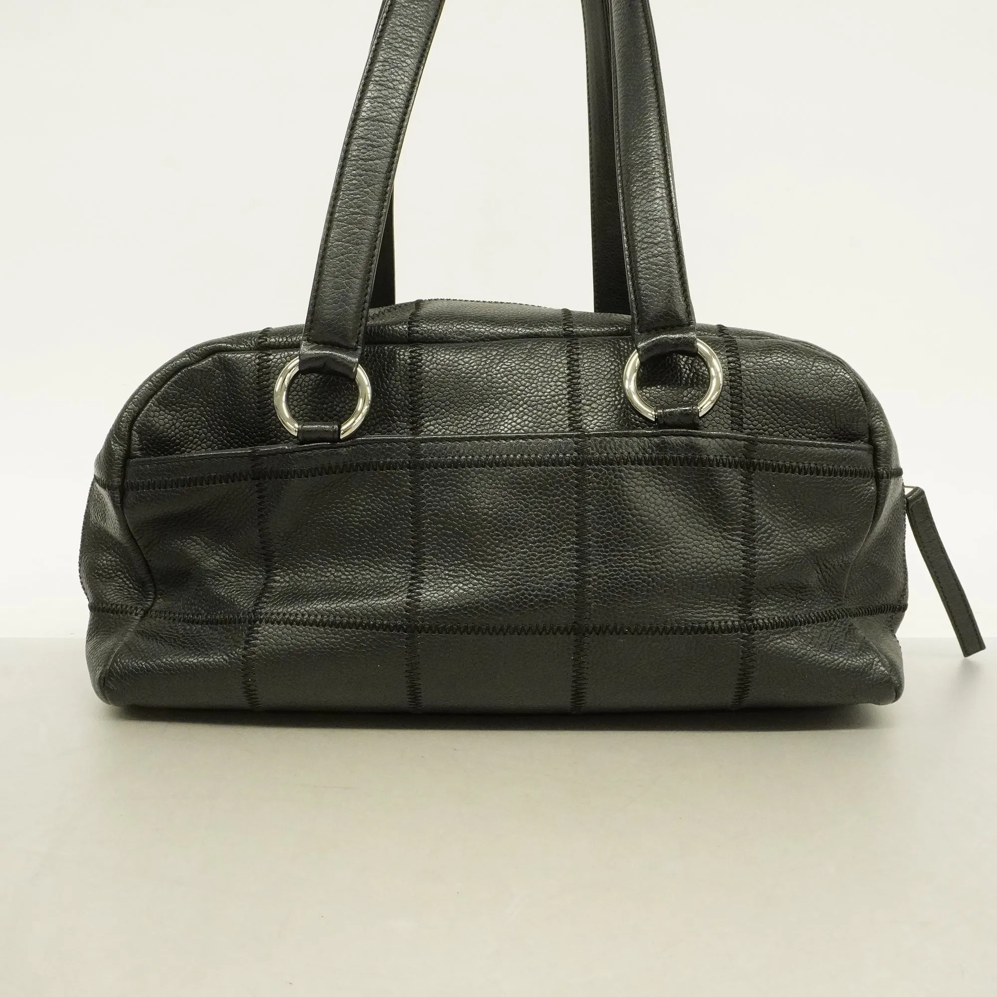 Chanel Chocolate Bar Shoulder Bag Women's Caviar Leather Shoulder Bag Black