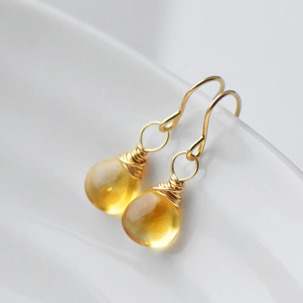 Citrine Earrings In Gold