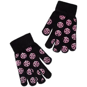 Cute As Hell Pentagrams Winter Knit Gloves
