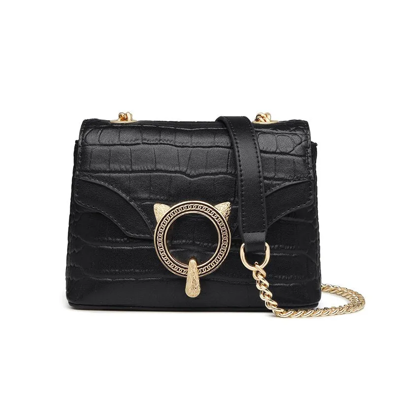 FOXER Women 's Mini Square Flap Bag Fashion Alligator Messenger Bag for Female Split Leather Small Cross-body Shoulder Bag