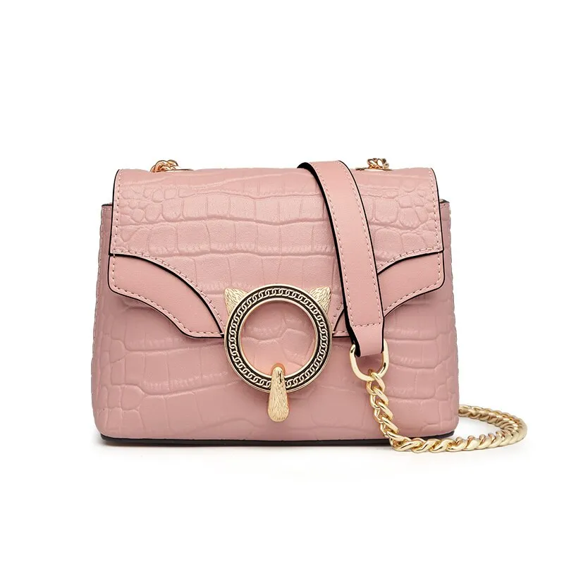 FOXER Women 's Mini Square Flap Bag Fashion Alligator Messenger Bag for Female Split Leather Small Cross-body Shoulder Bag