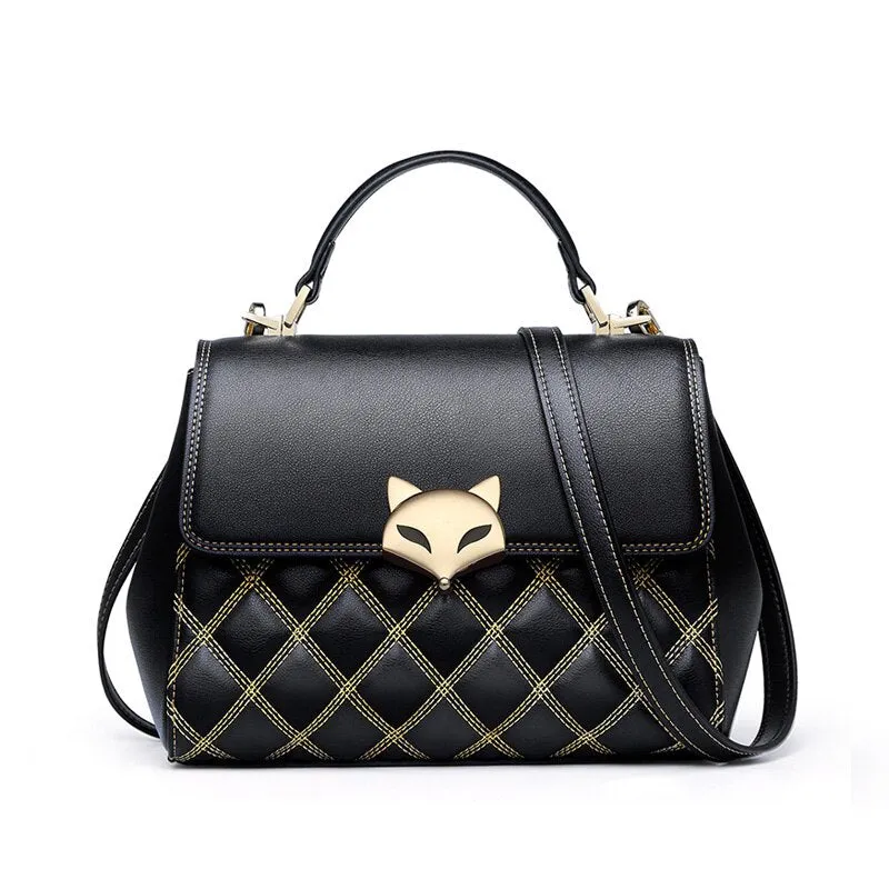 FOXER Women Stylish Totes Cowhide Messenger Bag Leather Mini Female Flap Handbags Lady Commute Shoulder Bag Valentine's Day Gift