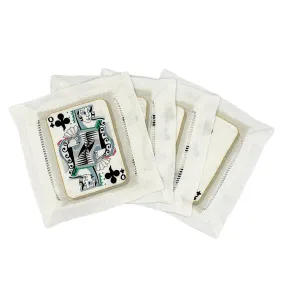 JOUER White Cocktail Napkins - Set of Four