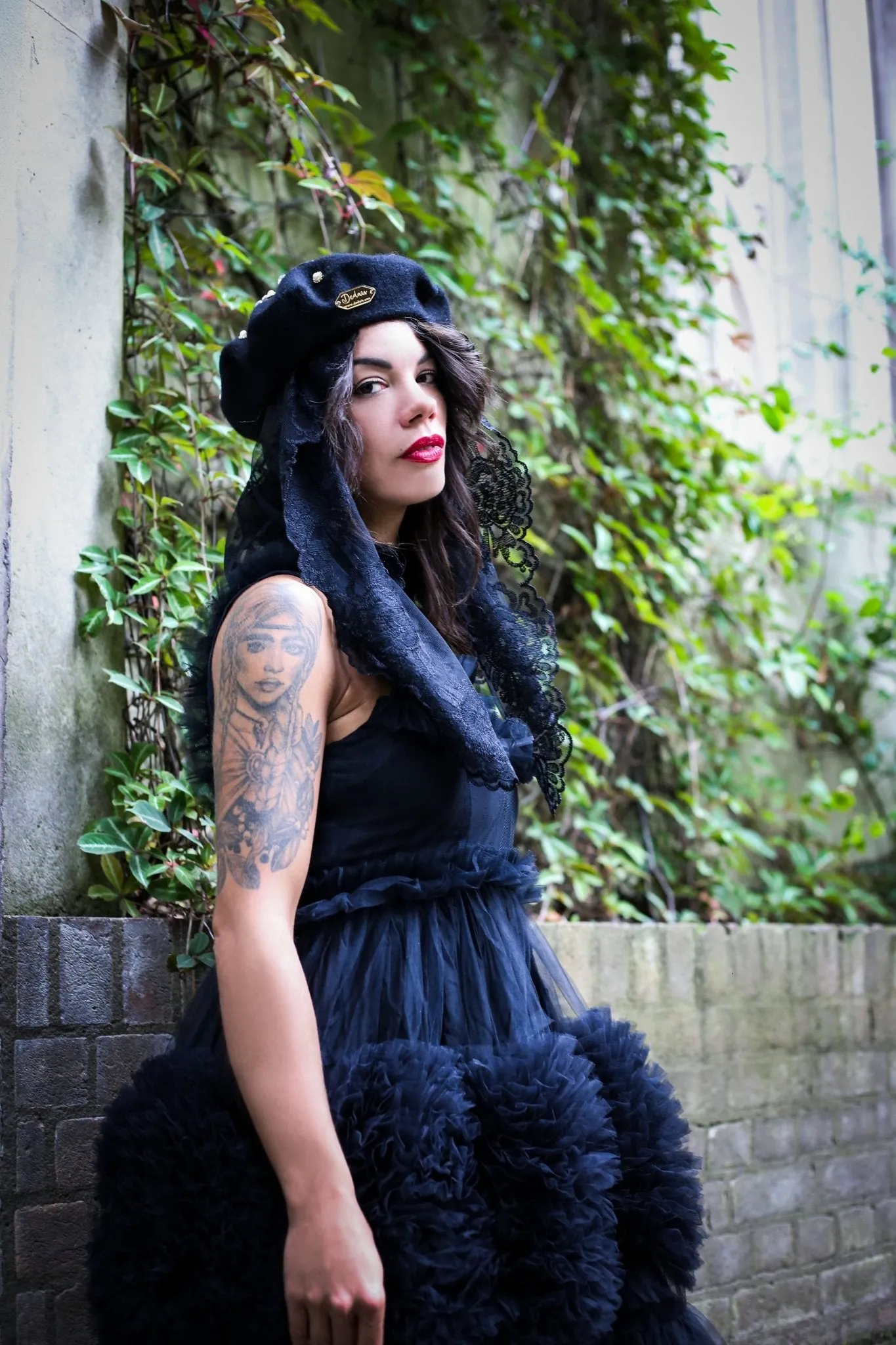 Ladies beret hat with embellishments