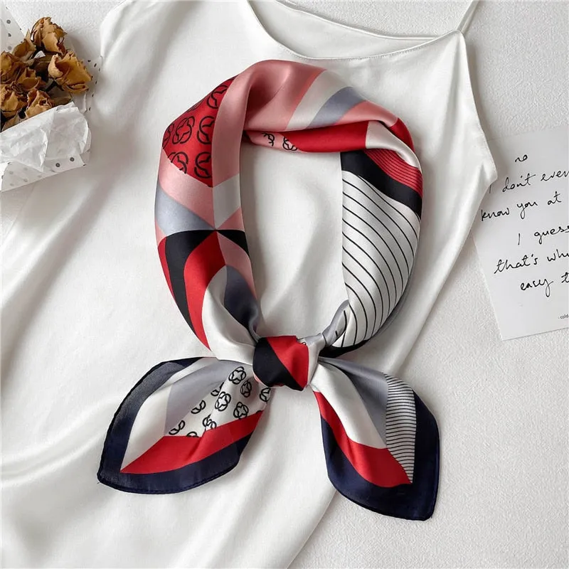 Luxury Print Silk Square Scarf