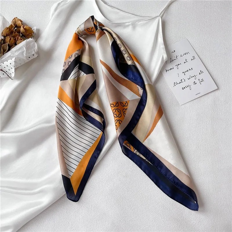 Luxury Print Silk Square Scarf