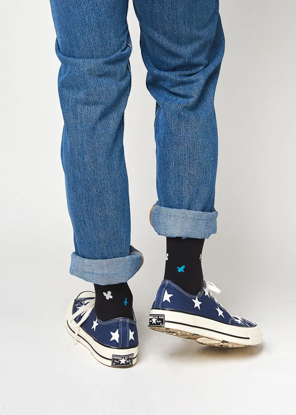Men's Sketchbook Pattern Socks - Black