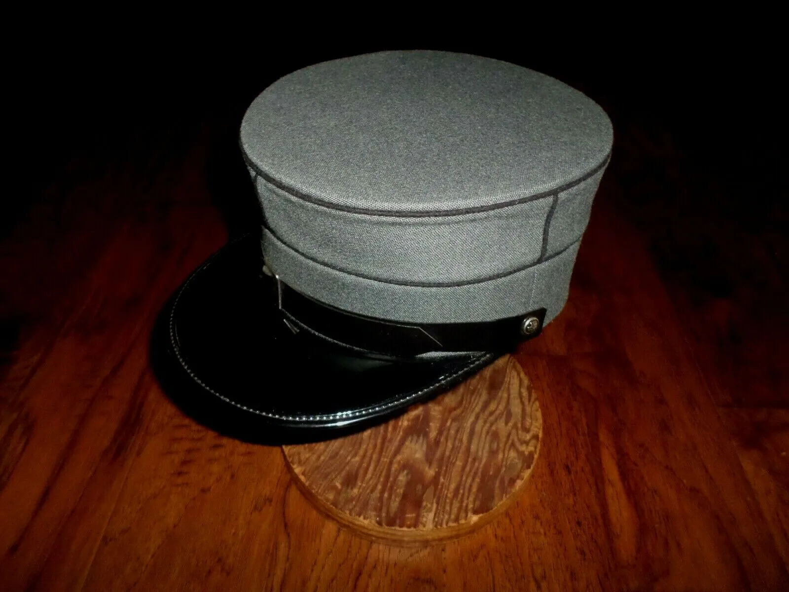 NEW GENUINE VINTAGE SWISS MILITARY KEPI HAT 1989 VINTAGE GRAY & BLACK