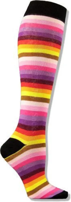 Raspberry Punch Stripes Knee High Socks (Women's)