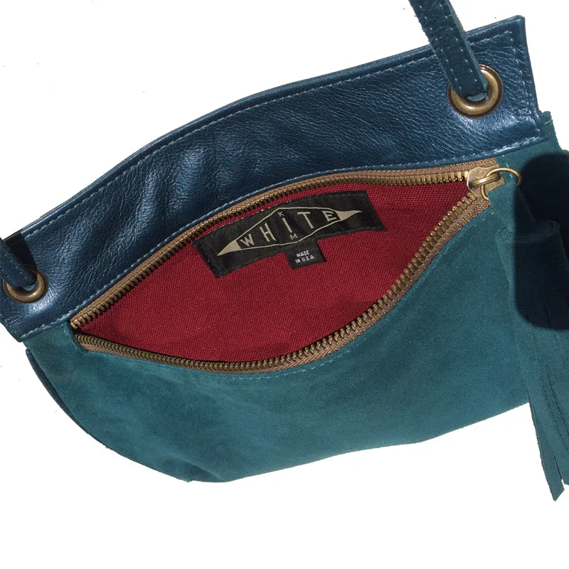 Tassel Bag - Teal Suede