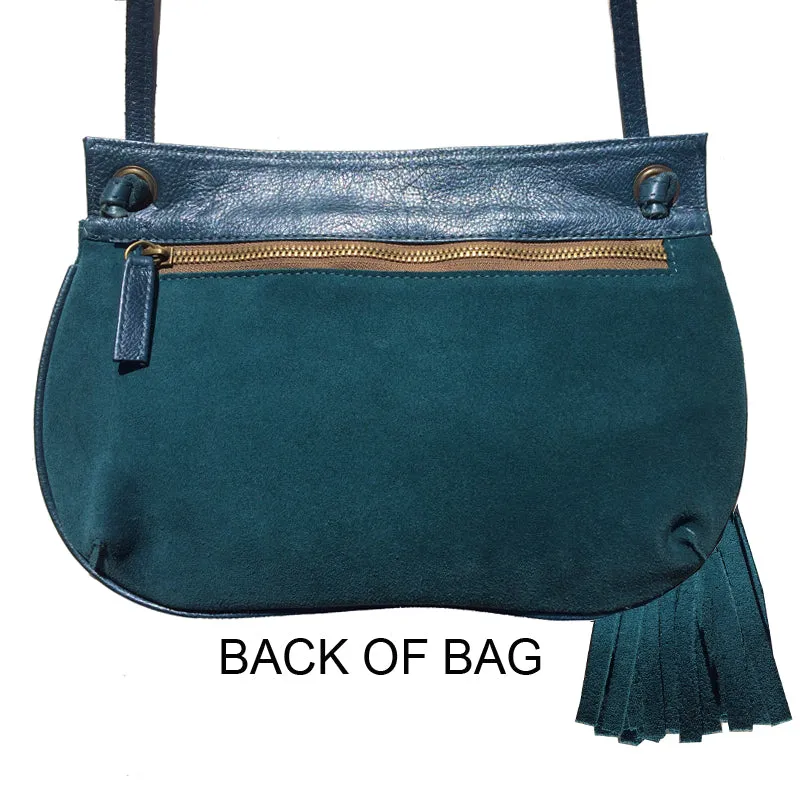 Tassel Bag - Teal Suede