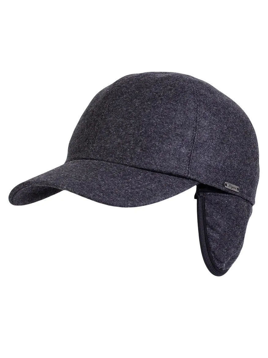 Wigéns Baseball Classic Cap with Earflaps in Grey Melange