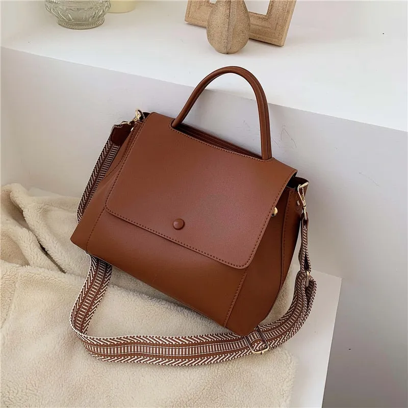 Women Large Capacity PU Shoulder Messenger Bag Retro Daily Totes