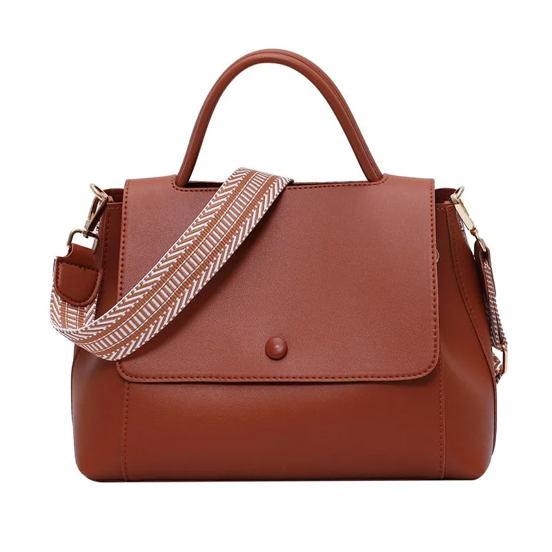 Women Large Capacity PU Shoulder Messenger Bag Retro Daily Totes