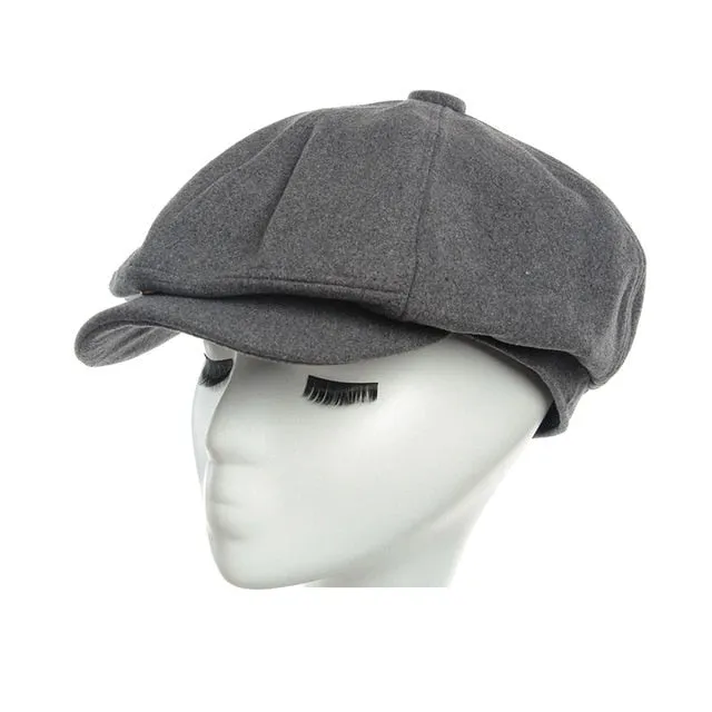 Wool Octagonal Cap Newsboy Beret